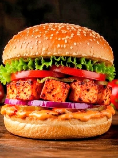 [JK-BG-004] Peri Peri Paneer Burger By TPP